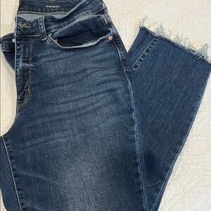 Judy Blue Dark Wash Straight Leg Jeans with Raw Hem